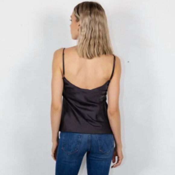 Brazeau Tricot Paperbag Silk Blend Cami Nightfall Navy Size 1/XS NWT - Picture 2 of 7